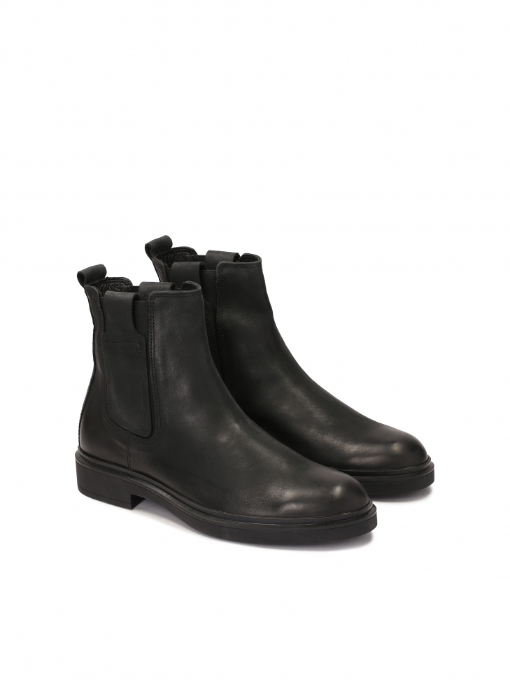 Kožené boty Chelsea se zdobenou elastickou vložkou IDDROSS
