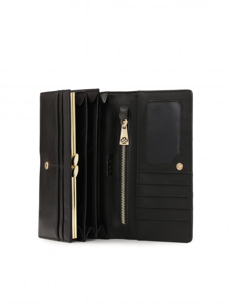 Černá kožená peněženka se zlatými kamínky  JOLENE