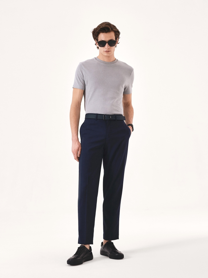 Černé kožené tenisky s gumou na patě SEMOUSE