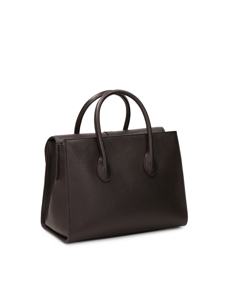 Tmavě hnědá kabelka s uchy a odnímatelným popruhem FELICITE M
