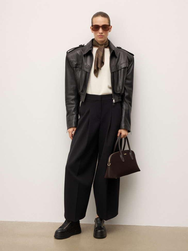 Kožené tenisky na silné rovné podrážce NERIS