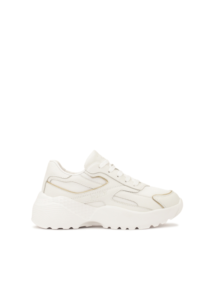 Bílé tenisky se zlatým lemováním AVERY