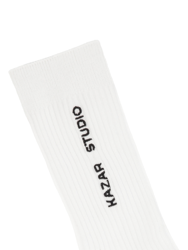 Žebrované bílé ponožky  KS LUCIENNE