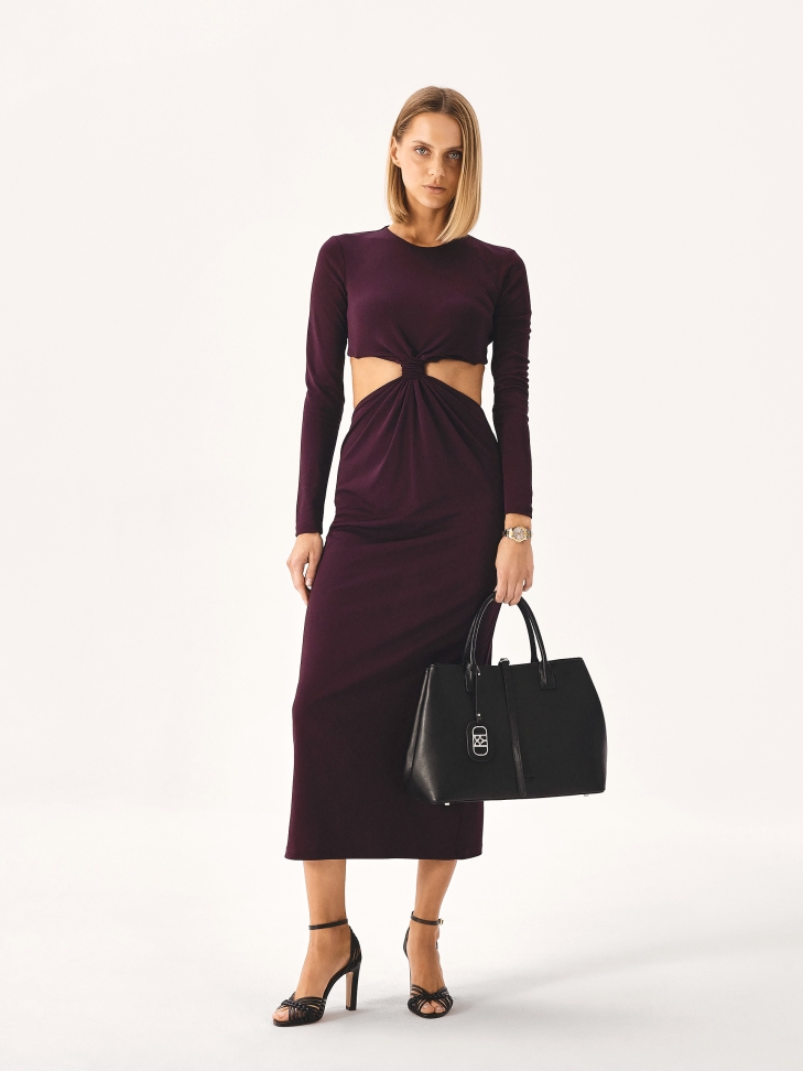 Černá kožená kabelka v minimalistickém stylu NOELLA