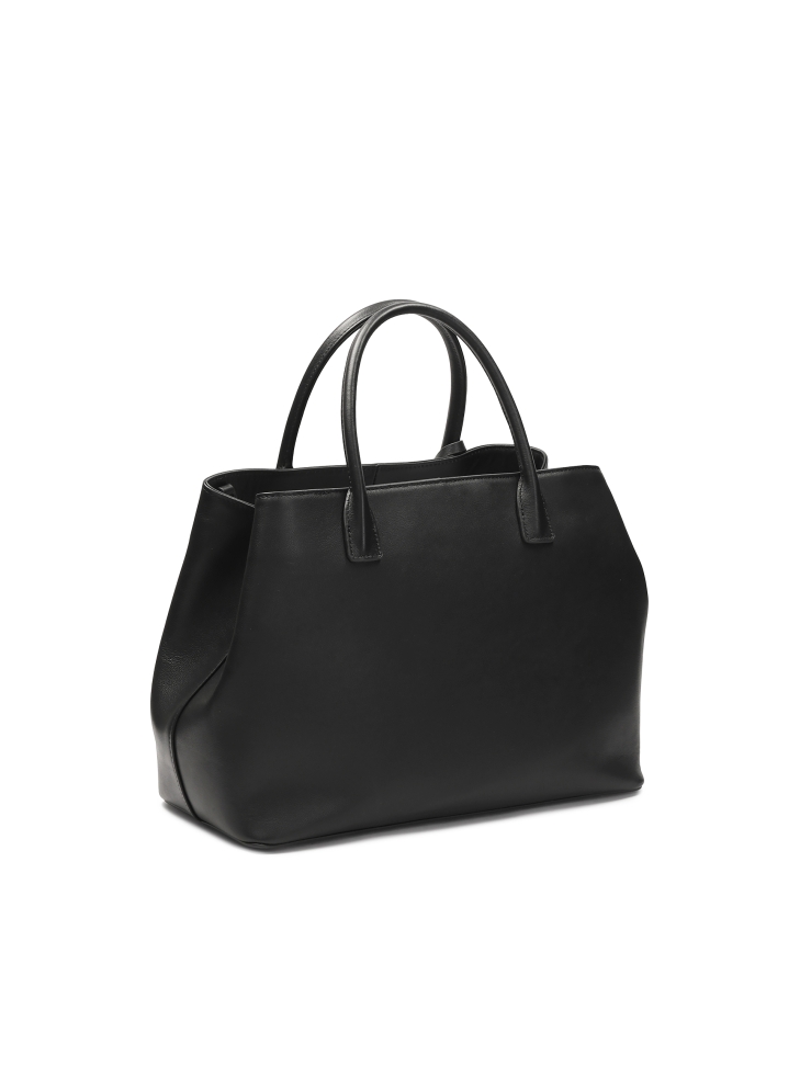 Černá kožená kabelka v minimalistickém stylu NOELLA