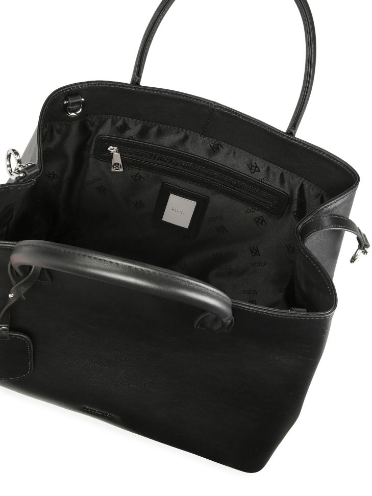 Černá kožená kabelka v minimalistickém stylu NOELLA