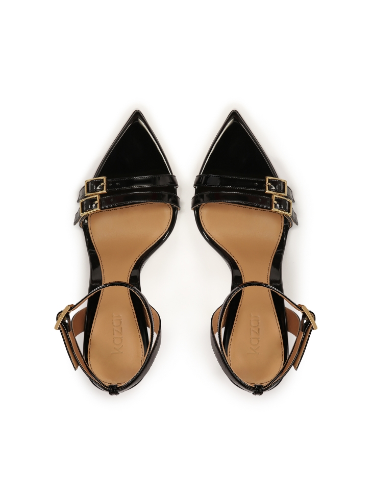 Lakované kožené sandály s úzkými pásky ELLISA