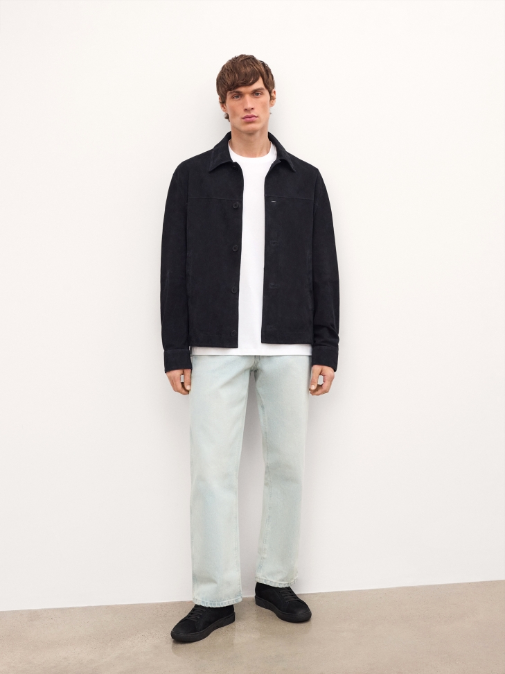 Černé tenisky z nubuku a látky AUGUSTINNO