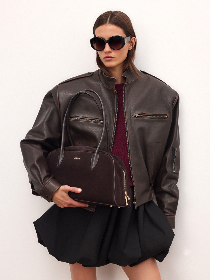 Hnědá semišová kabelka KYLE