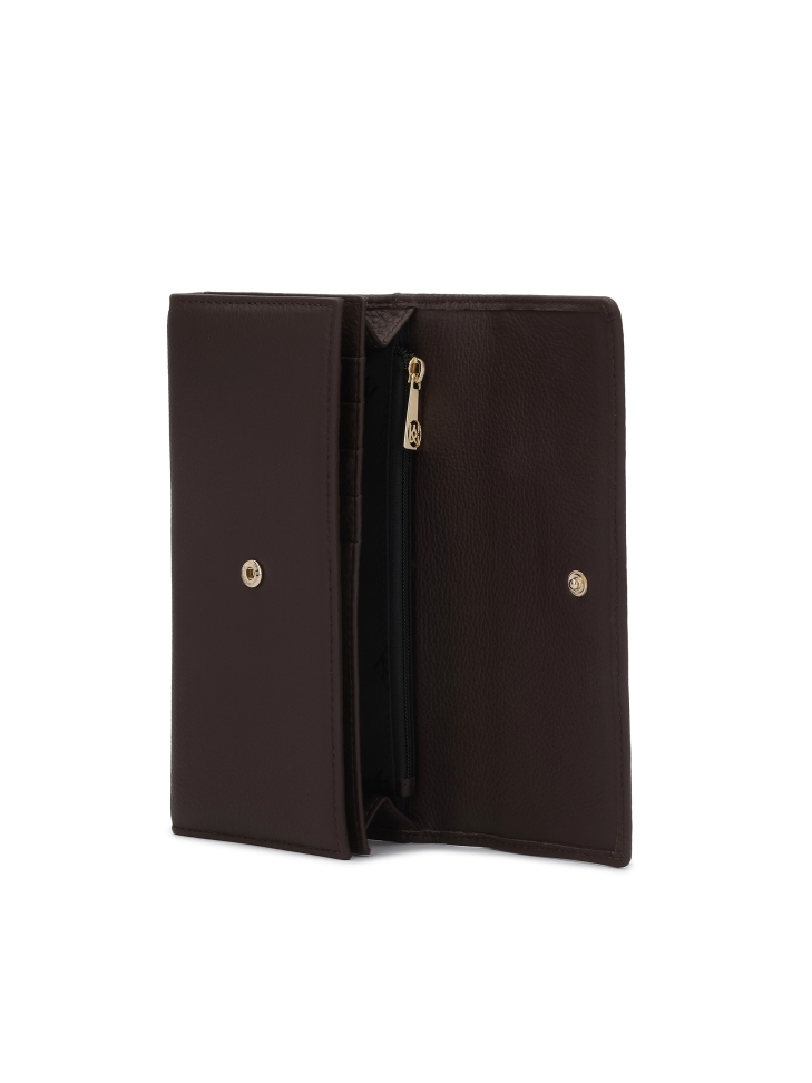 Hnědá kožená peněženka s logem BONILLA