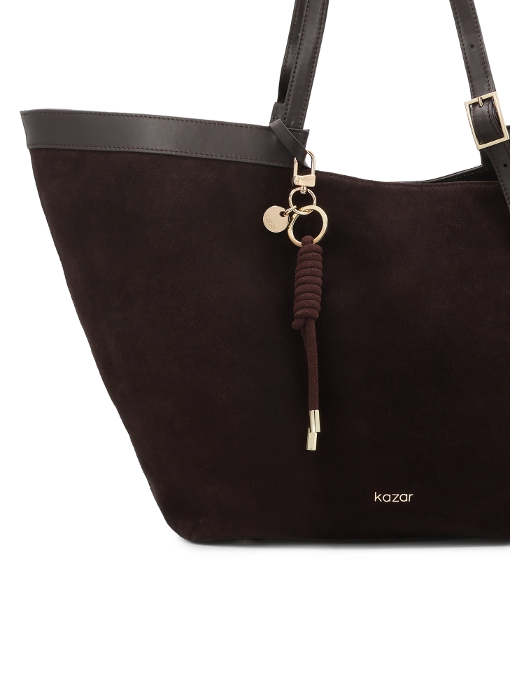 Hnědý kroužek na klíče s ozdobným uzlem  LILYANA