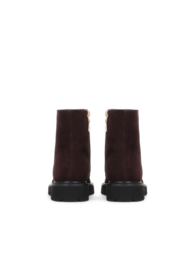 Hnědé semišové boty na zip GEORGIA
