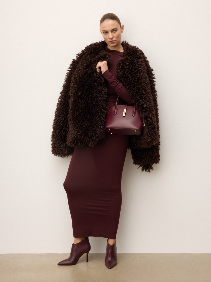 Bordó kožená kabelka s uchy CYRELLA S