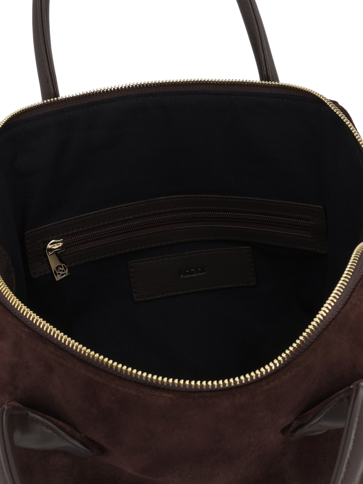 Hnědá semišová taška s měkkým tvarem AVIELLE