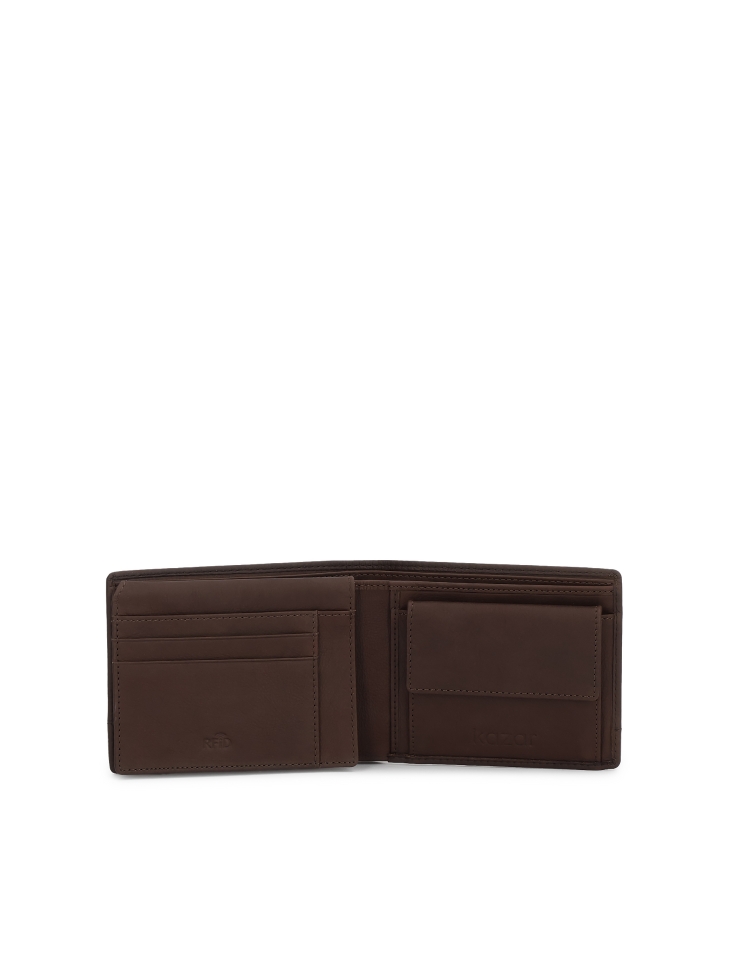 Hnědá kožená peněženka  AARON