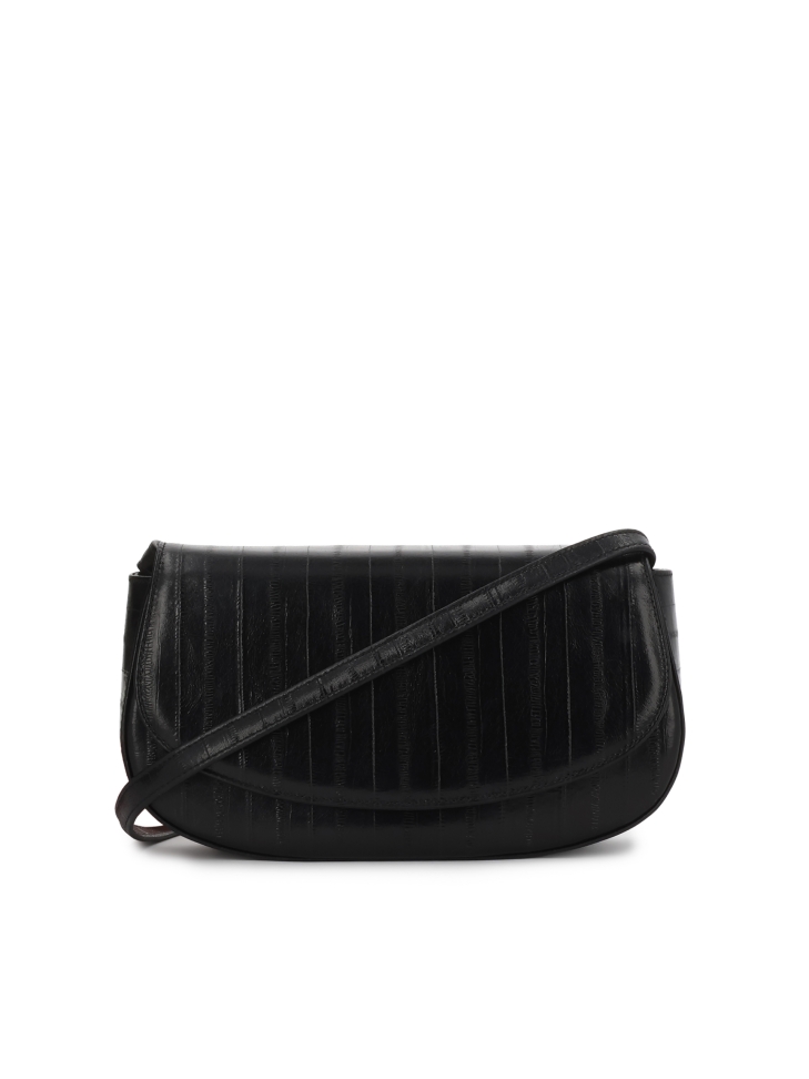 Černá pevná kabelka s jedinečným vzorem NALYA