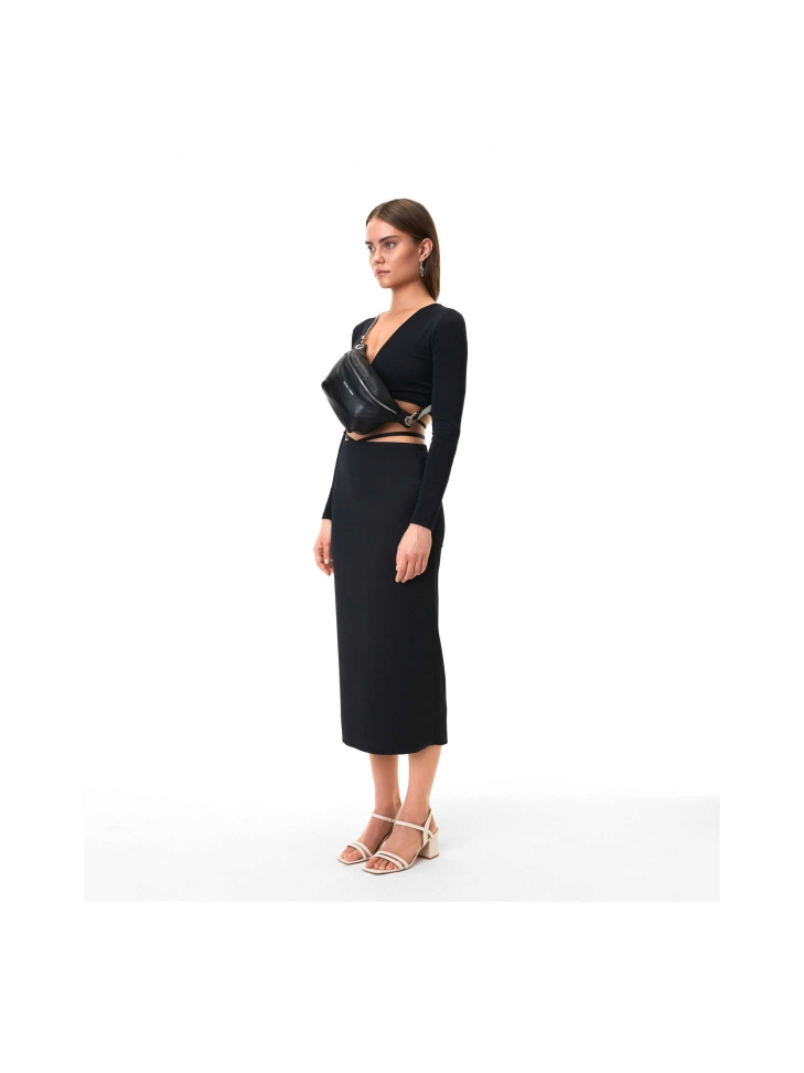 Dámská černá taška na opasek KS NOEL